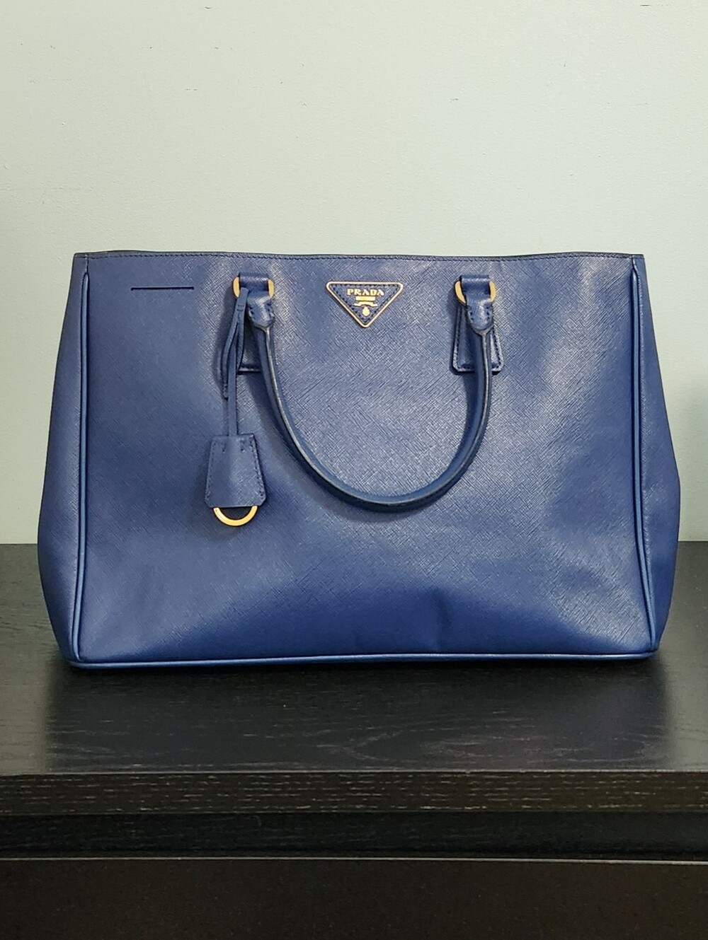 Prada Galleria Navy Saffiano Leather Tote - As Is